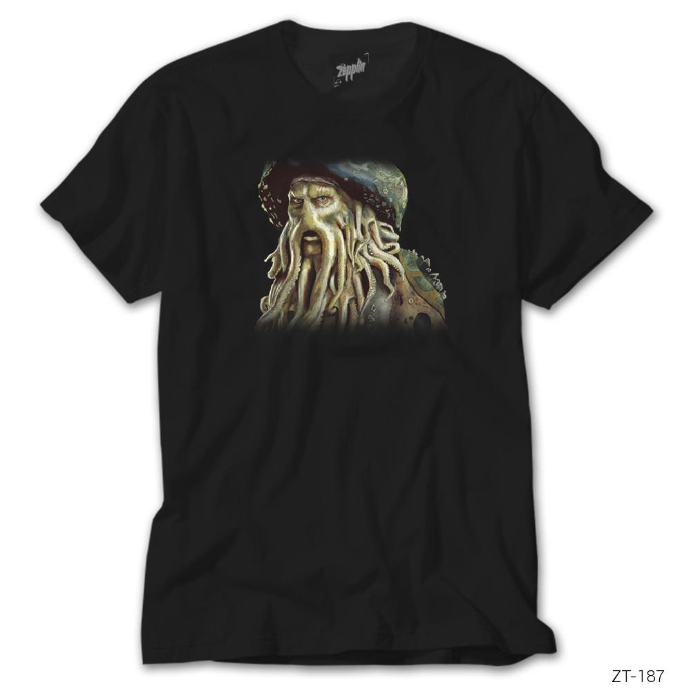 CrowsGate Pirates of Caribbean Davy Jones Siyah Tişört