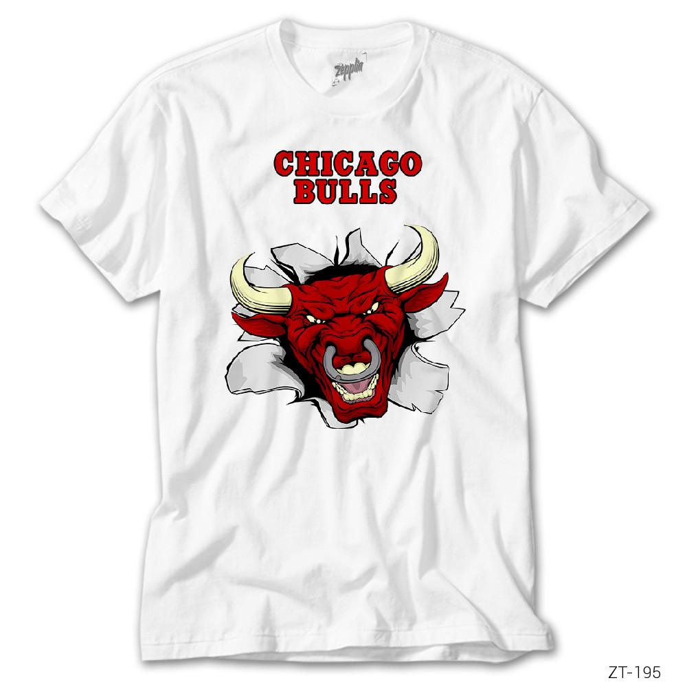 Crows Gate Chicago Bulls 3D Beyaz Tişört