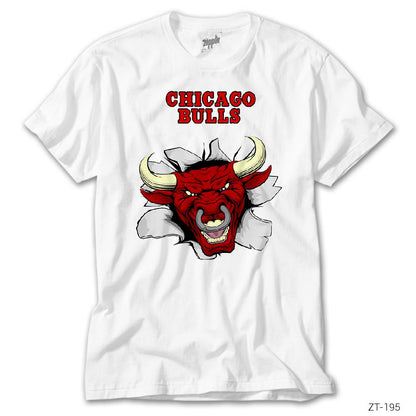 Chicago Bulls 3D Beyaz Tişört