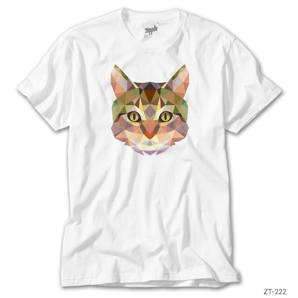 CrowsGate Polygon Kedi Beyaz Tişört