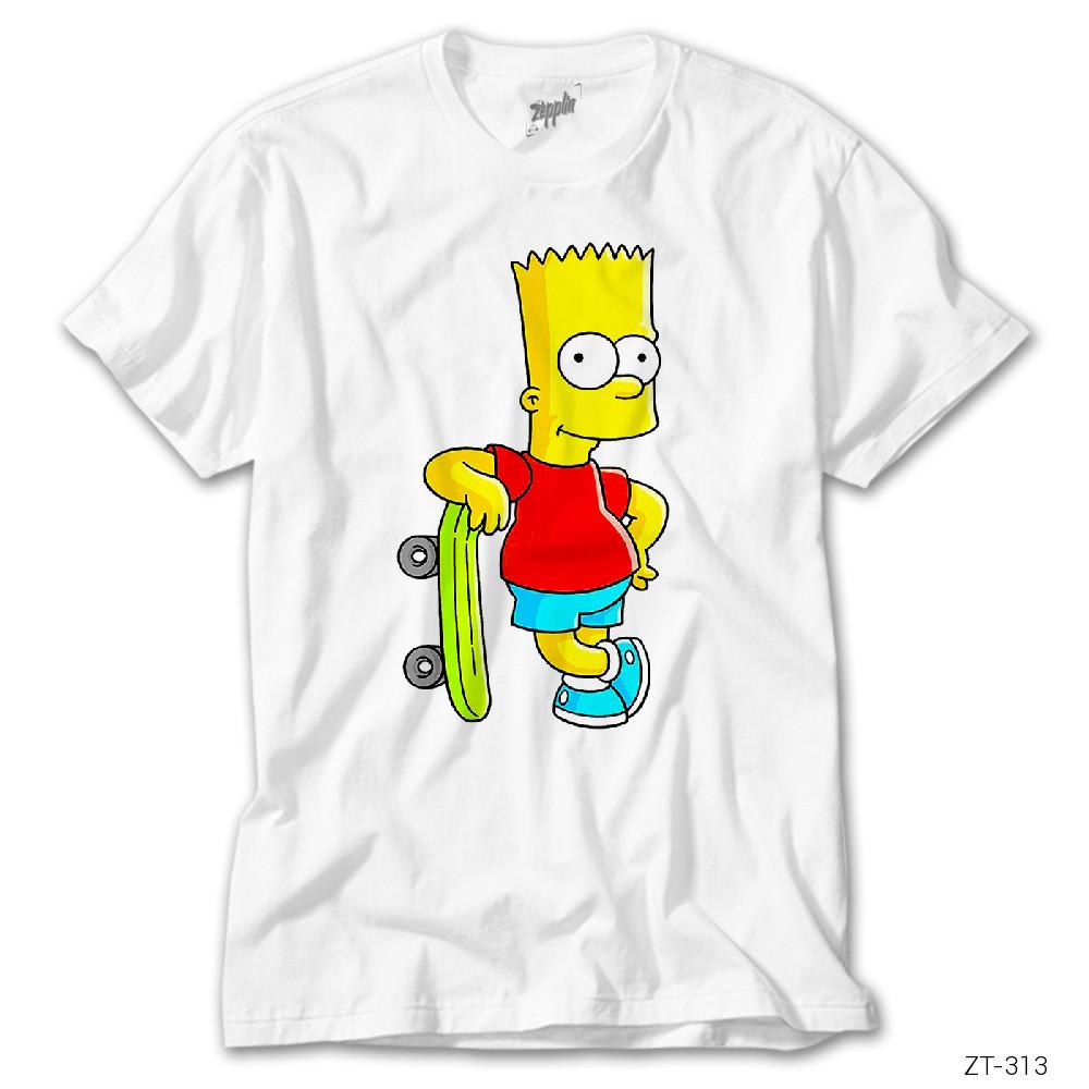 Crows Gate Bart Simpson Beyaz Tişört