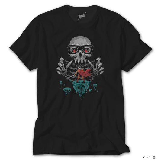 8bit Skull Siyah Tişört