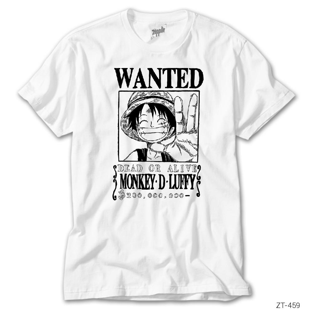 CrowsGate Wanted Luffy Beyaz Tişört