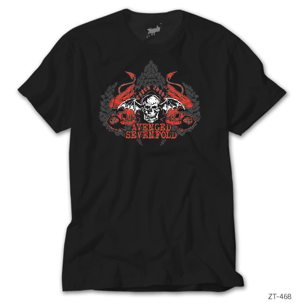 Crows Gate Avenged Sevenfold Red Siyah Tişört