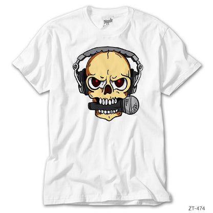 Rock Music Skull Beyaz Tişört