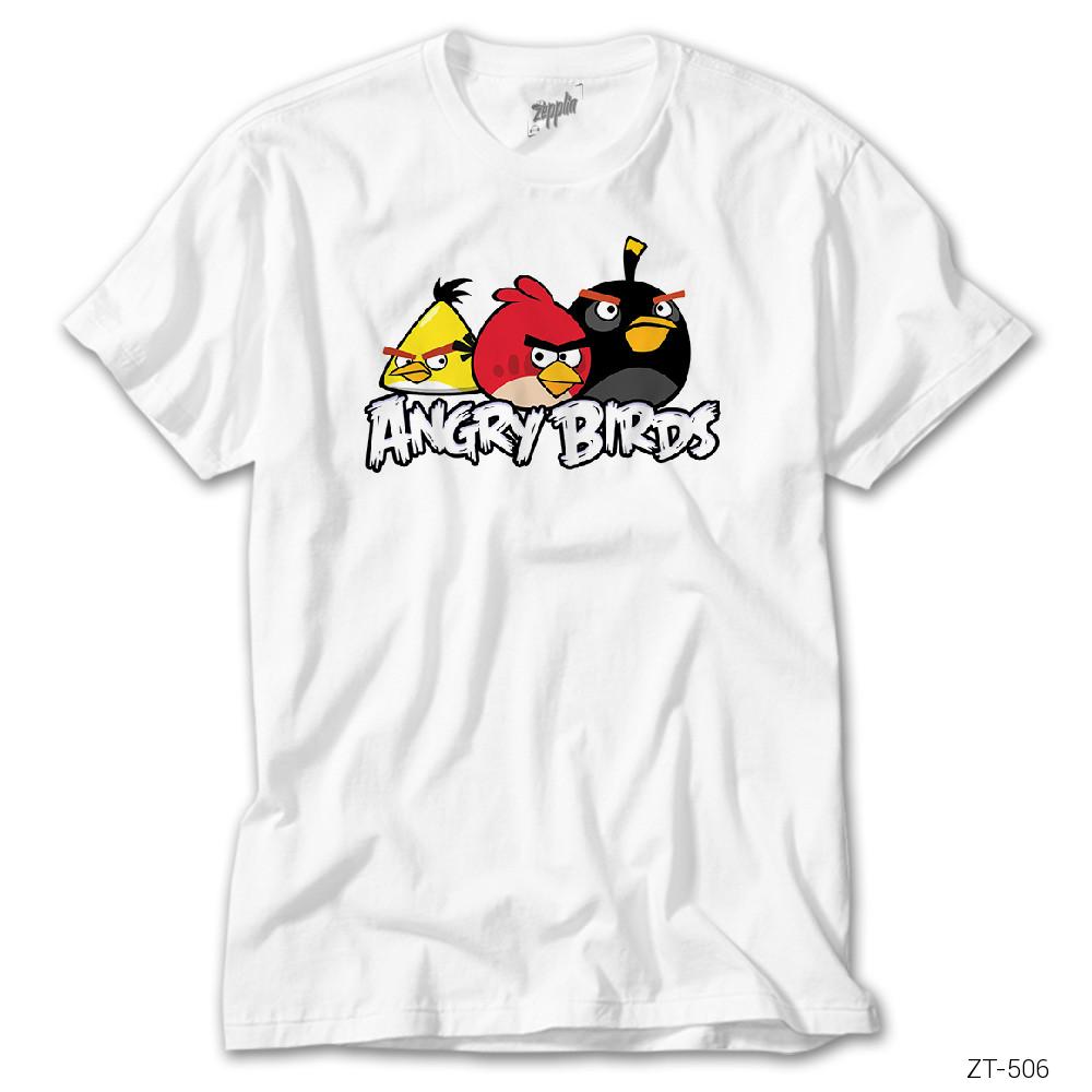 Crows Gate Angry Birds Şaşkın Beyaz Tişört