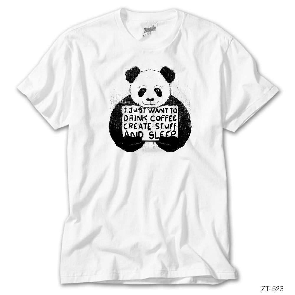 Crows Gate Cute Panda Beyaz Tişört