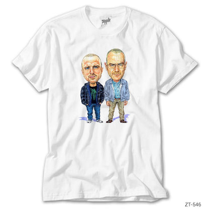 Breaking Bad Pinkman and Walter White Beyaz Tişört