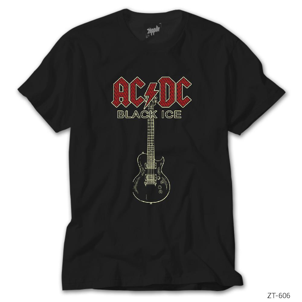 Crows Gate AC DC Black Ice Guitar Siyah Tişört