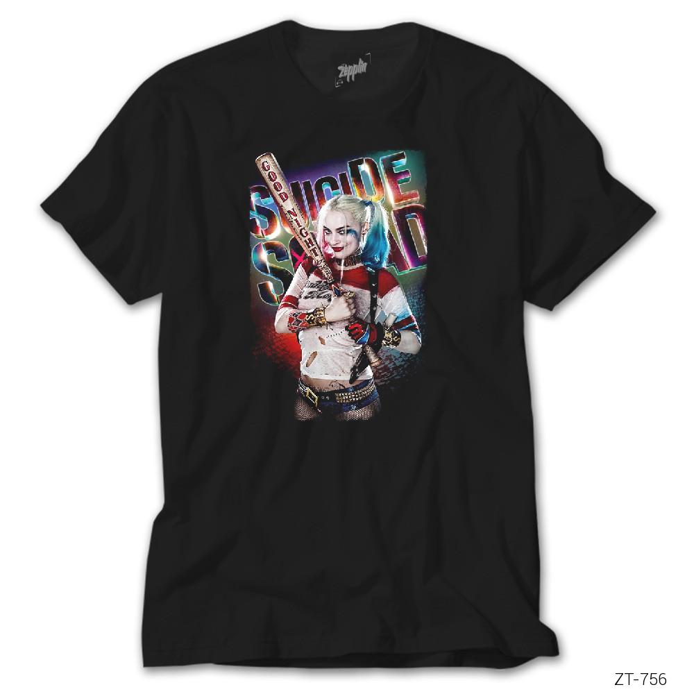 Suicide Squad Harley Quinn Good Night Siyah Tişört