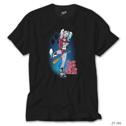 Suicide Squad Harley Quinn Sick Girl Siyah Tişört