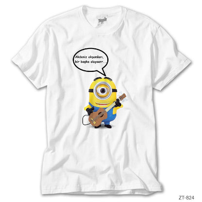 Minion Akdeniz Akşamları Beyaz Tişört