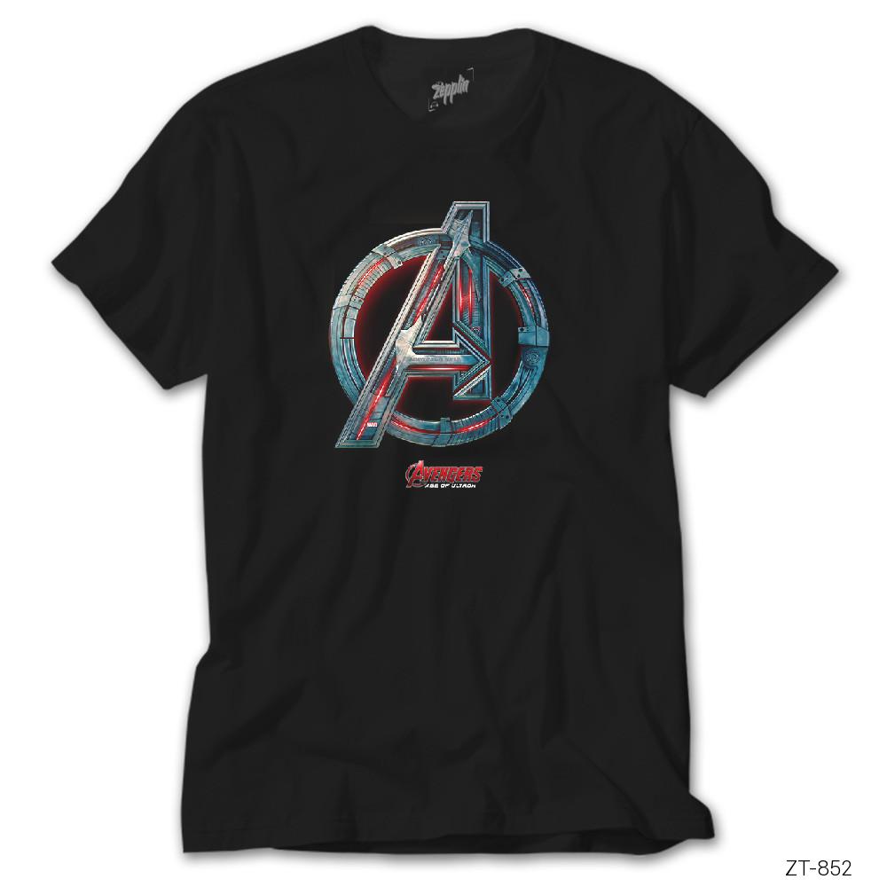 Crows Gate Avengers Red Line Metal Logo Siyah Tişört