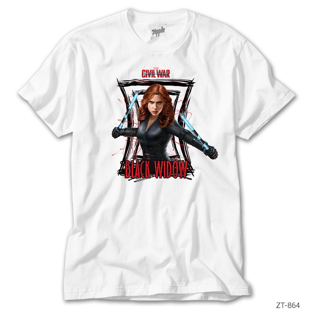 Crows Gate Civil War Black Widow Beyaz Tişört