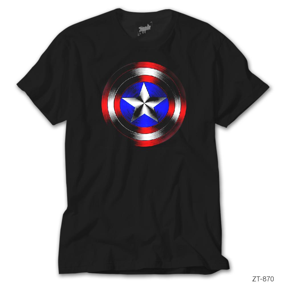 Crows Gate Captain America Shield 2 Siyah Tişört