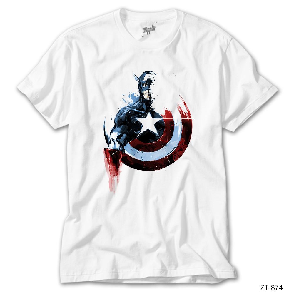 Crows Gate Captain America Cut Beyaz Tişört