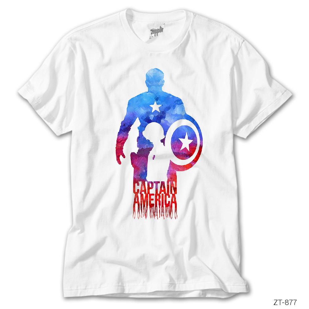 Crows Gate Captain America Artwork Boy Beyaz Tişört