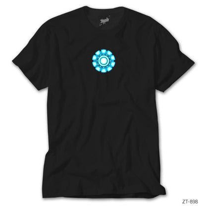Iron Man Arc Reactor Circled Siyah Tişört