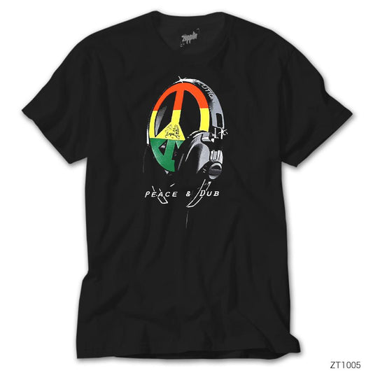 Peace Dub Headphone Siyah Tişört