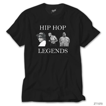 Hip Hop Legends Tupac Shakur Biggie Eazy Siyah Tişört