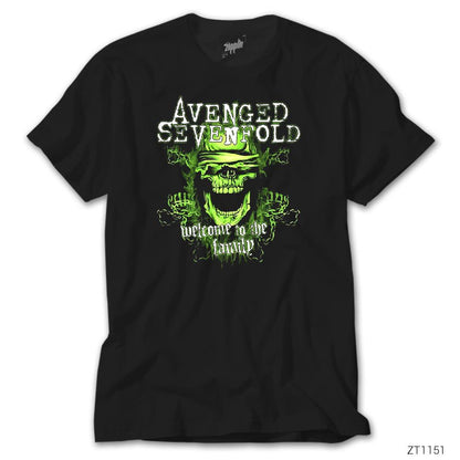 Avenged Sevenfold Green Skull Siyah Tişört