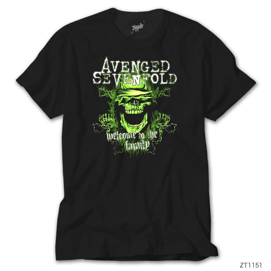 Avenged Sevenfold Green Skull Siyah Tişört