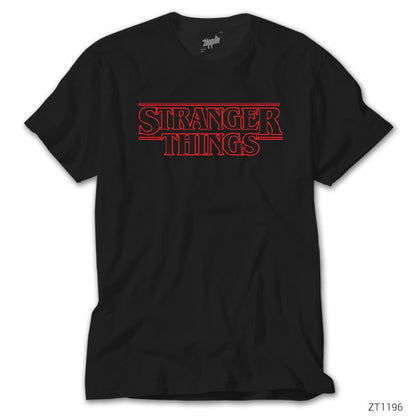 Stranger Things Logo Outline Siyah Tişört