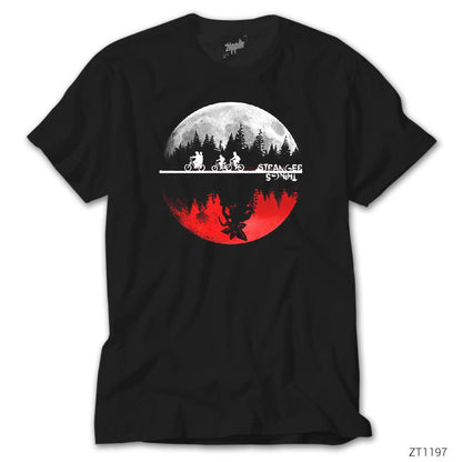 Stranger Things Moon Siyah Tişört