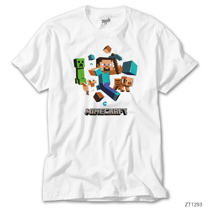 MineCraft Elements Beyaz Tişört
