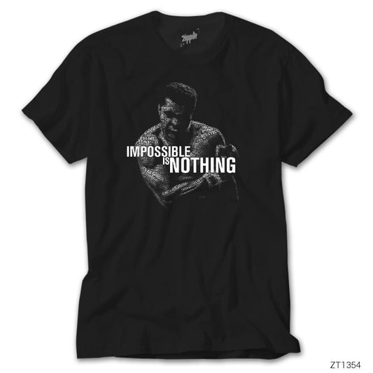 Muhammed Ali Impossible is Nothing Siyah Tişört