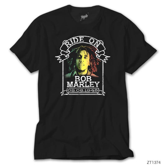 Bob Marley Ride On 1945 Siyah Tişört