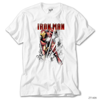 Avengers Infinity War Iron Man Crash Beyaz Tişört