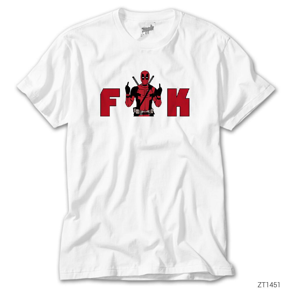 Deadpool Fuk Beyaz Tişört