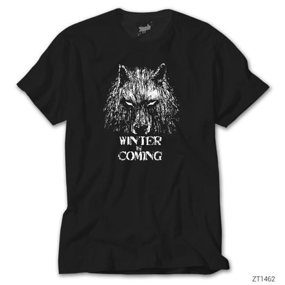 Game Of Thrones Winter Is Coming Wolf Siyah Tişört