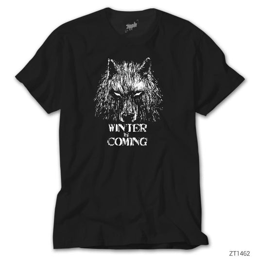 Game Of Thrones Winter Is Coming Wolf Siyah Tişört