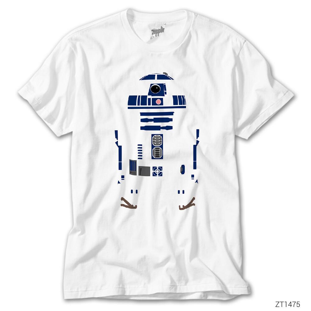 Star Wars R2D2 Siluet Beyaz Tişört