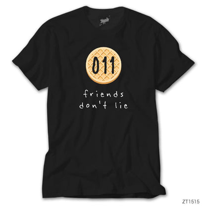 Stranger Things Friends Dont Lie Siyah Tişört