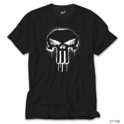 Punisher Spray Paint Siyah Tişört