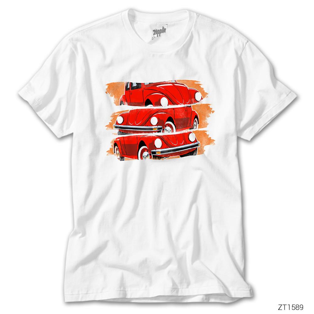 CrowsGate Volkswagen The Beetle Red Beyaz Tişört