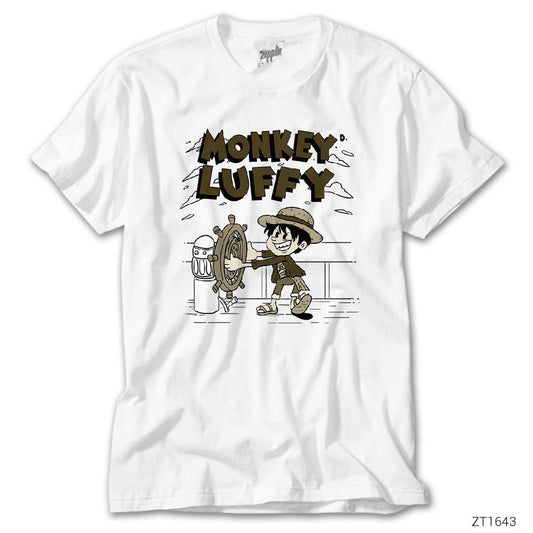 One Piece Monkey Luffy Beyaz Tişört
