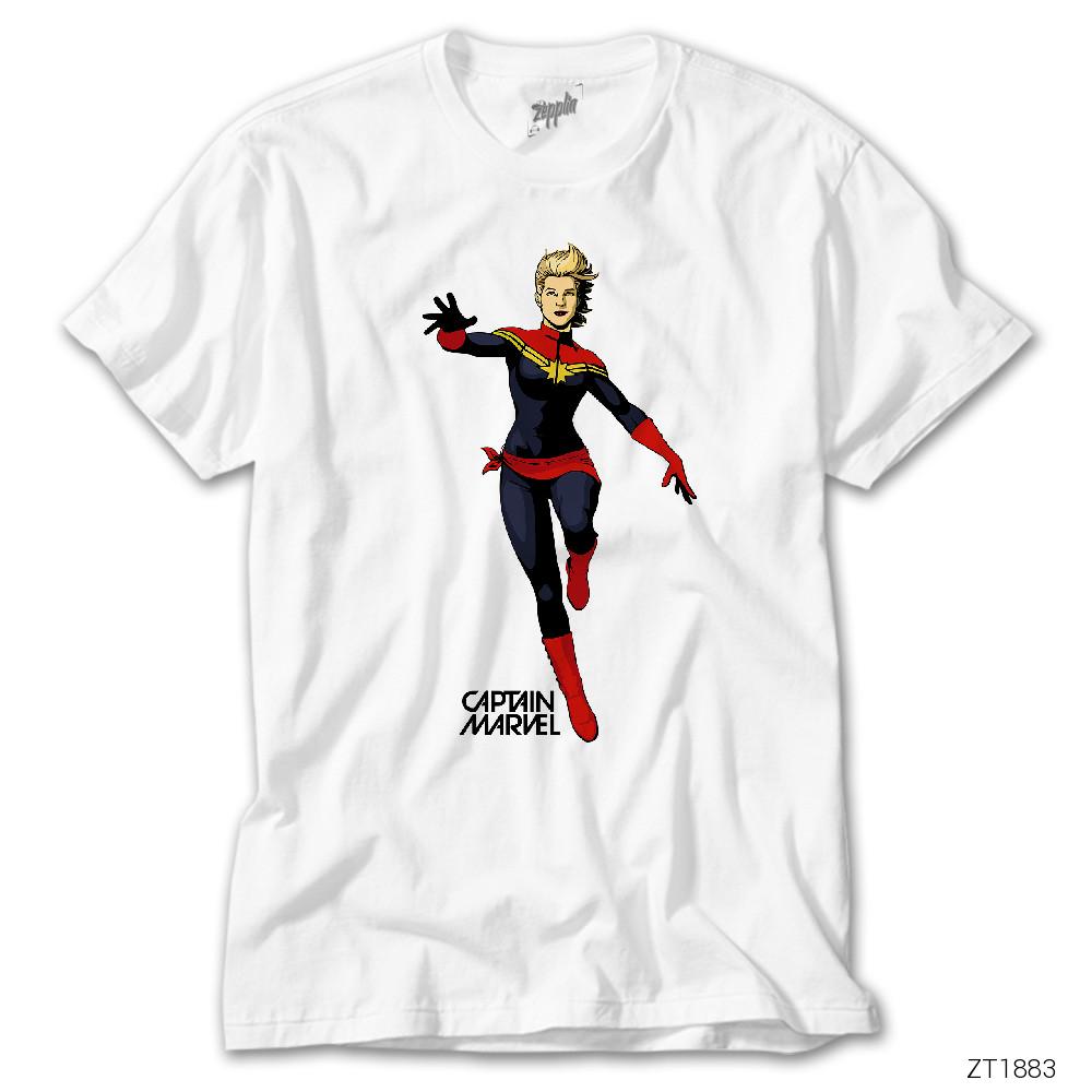 CrowsGate Captain Marvel Beyaz Tişört