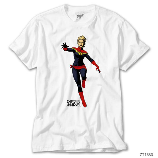 Captain Marvel Beyaz Tişört