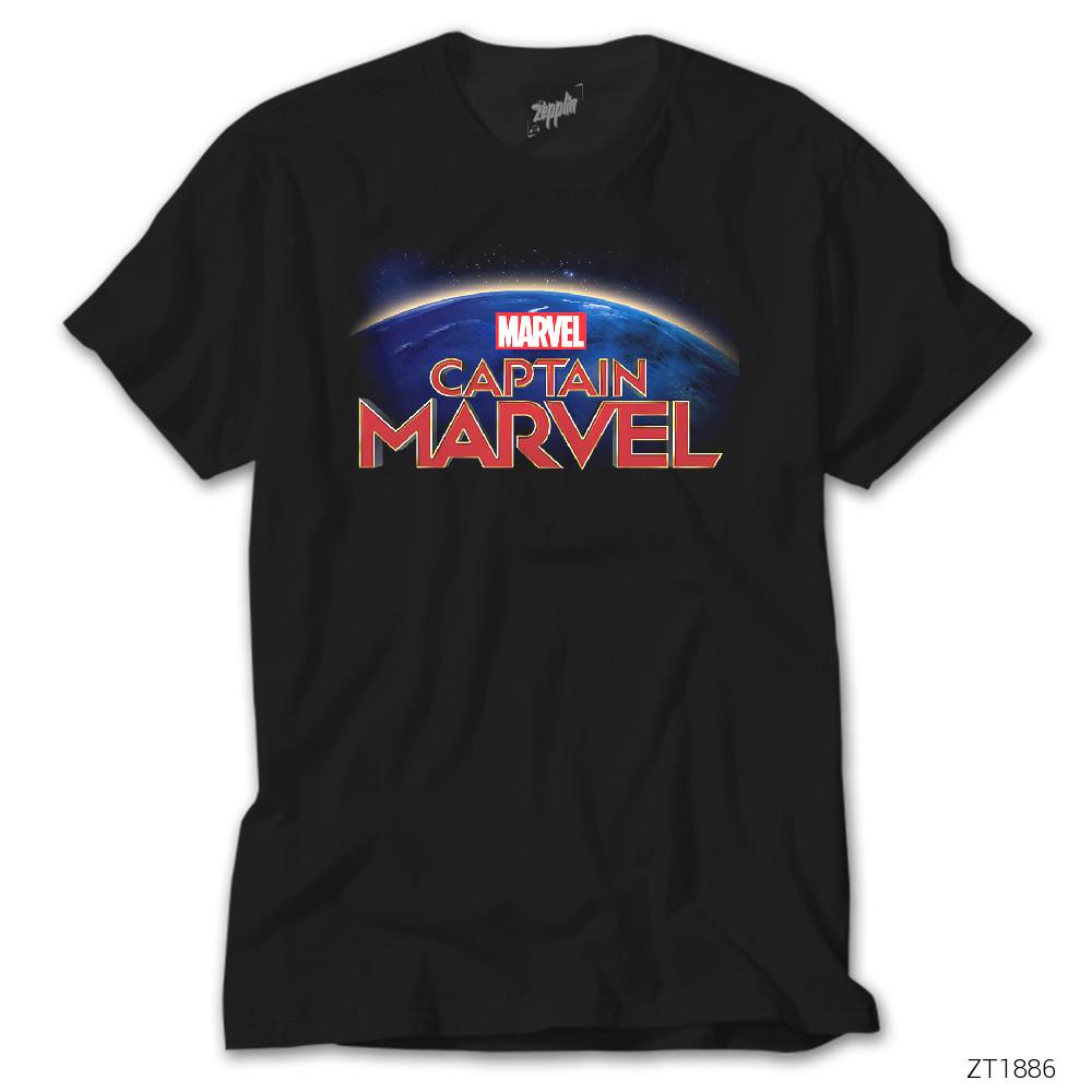 Captain Marvel on World Siyah Tişört