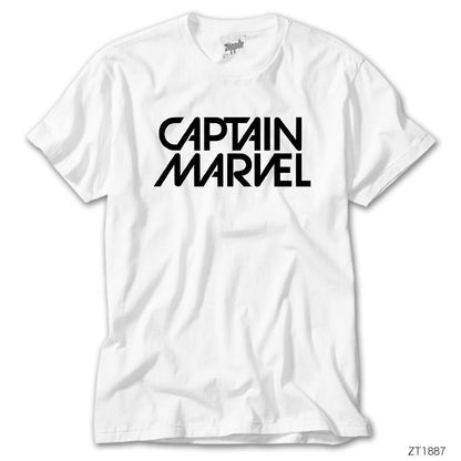 Captain Marvel Text Beyaz Tişört