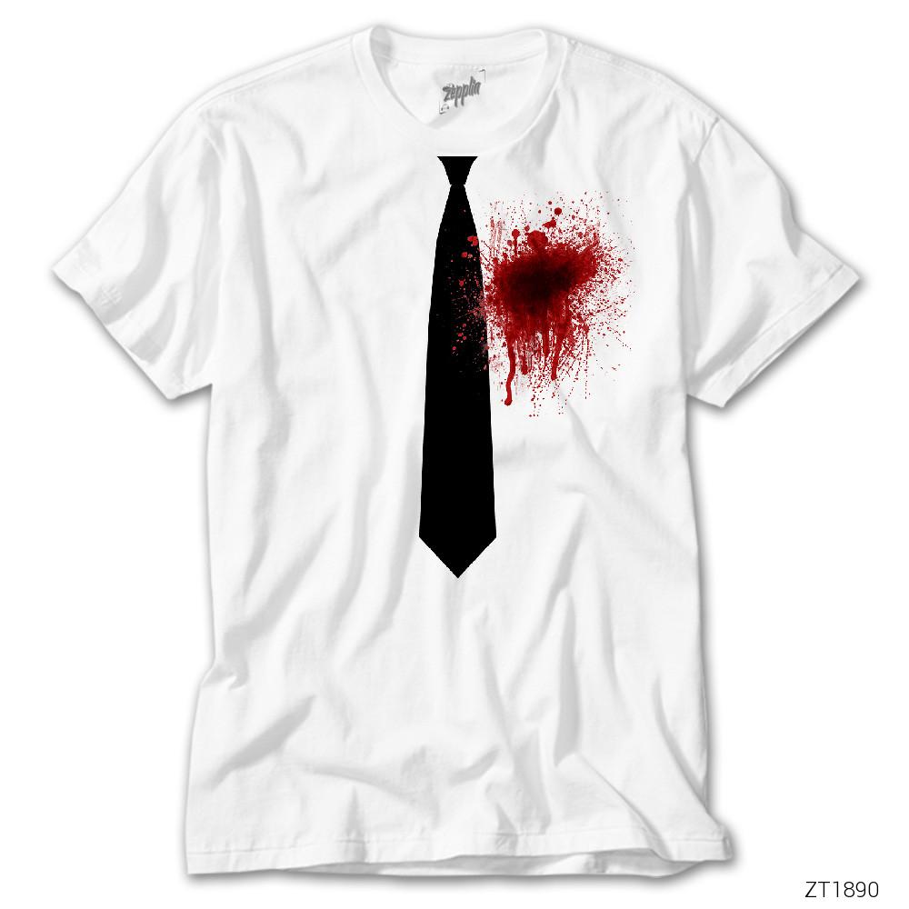 CrowsGate Dexter Blood Tie Beyaz Tişört