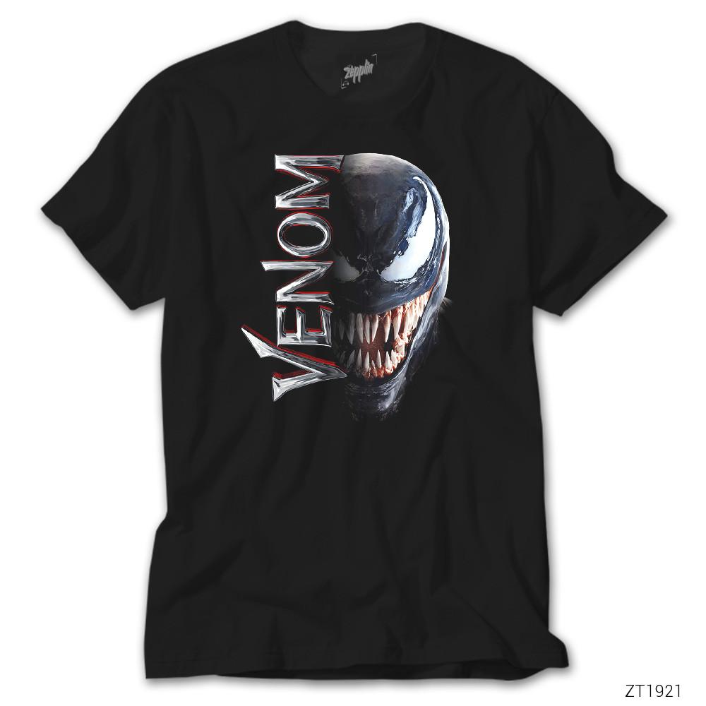 Venom Half Face Siyah Tişört