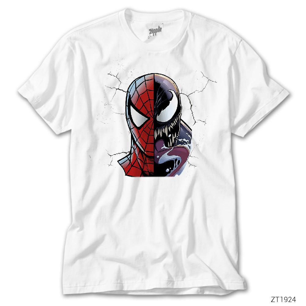 Venom vs Spiderman Beyaz Tişört