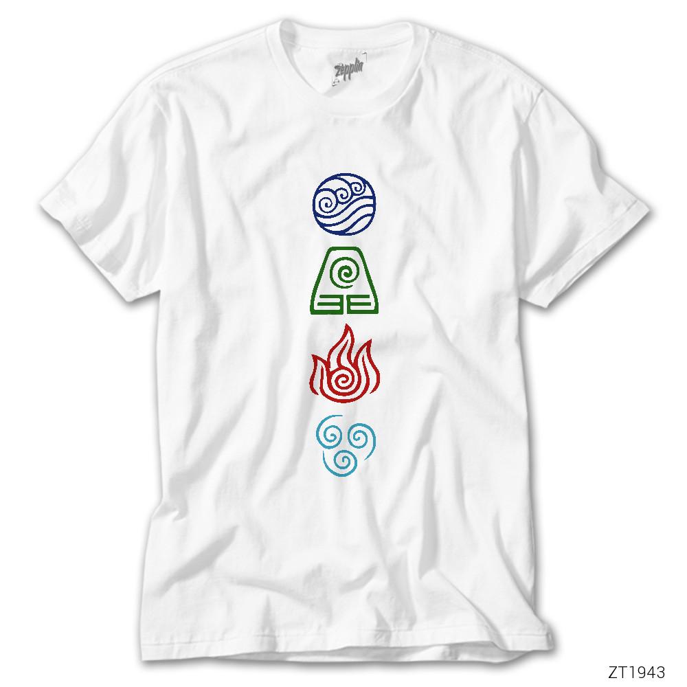 Avatar Four Elements Beyaz Tişört