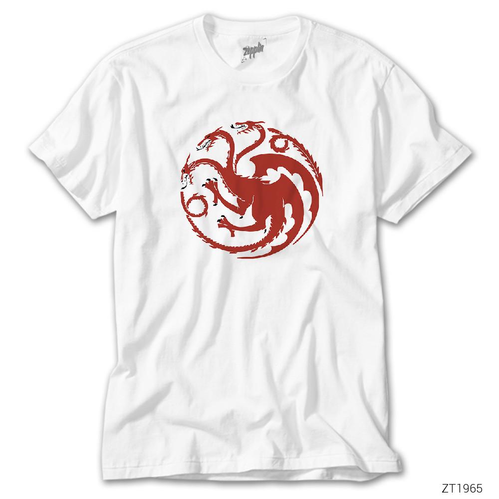 CrowsGate Game Of Thrones House Of Targaryen Dragon Beyaz Tişört