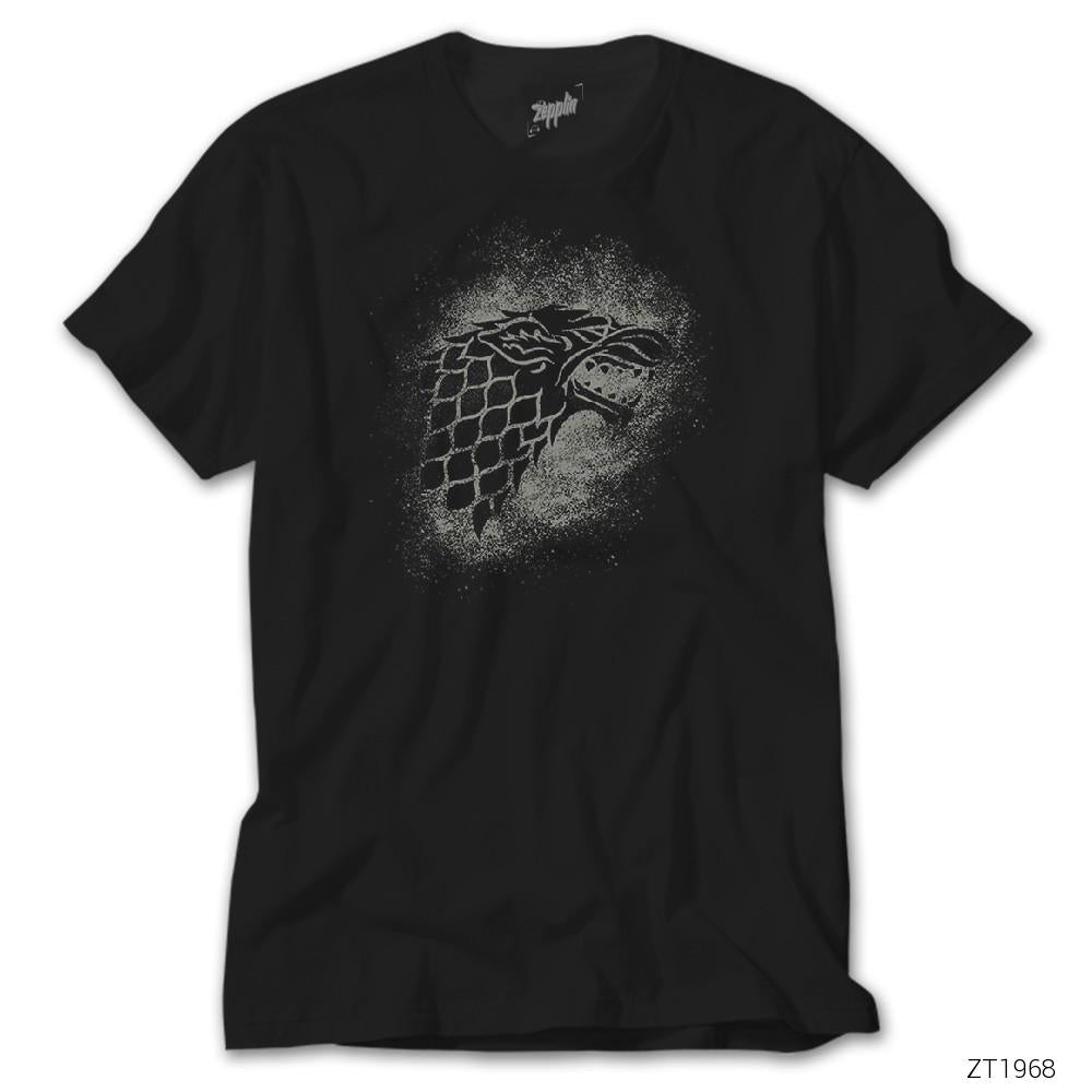 CrowsGate Game of Thrones House Stark Wolf Sigil Siyah Tişört